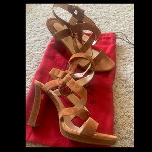 Christian Louboutin Brown Suede Sandal Heel